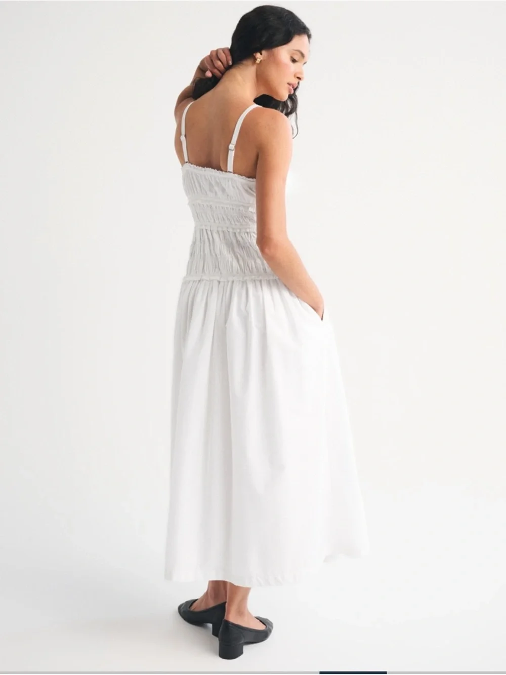 Abercrombie & Fitch White Smocked Maxi Dress - Picture 6 of 7